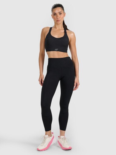 4F Damskie legginsy treningowe 4F 4FWAW25TFTIF364  czarne Czarny