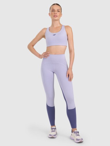 4F Damskie legginsy treningowe 4F 4FWAW25TFTIF364  fioletowe Fioletowy