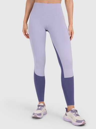 Damskie legginsy treningowe 4F 4FWAW25TFTIF364 - fioletowe