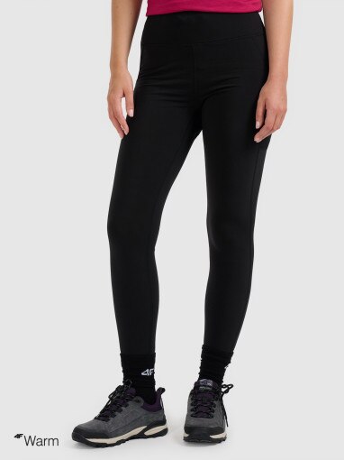 Damskie legginsy treningowe 4F 4FWAW25TFTIF373 - czarne