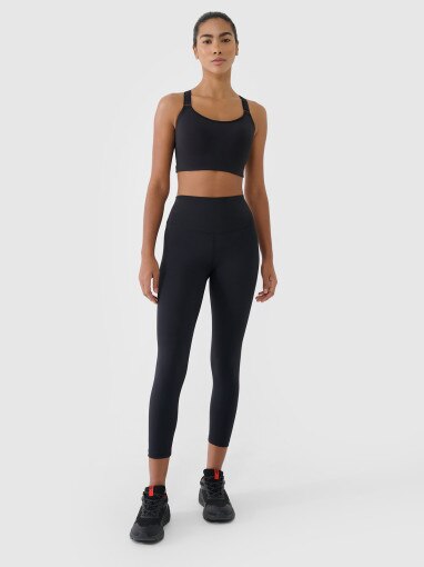 4F Damskie legginsy treningowe 4F 4FWMM00TFTIF413 czarne Czarny