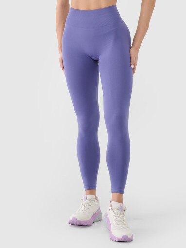 Damskie legginsy treningowe 4F 4FWSS25TFTIF380 - fioletowe