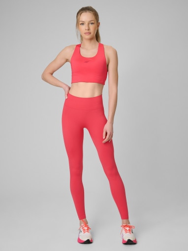  4F Damskie legginsy treningowe 4F 4FWSS26TFTIF457  koralowe Koral