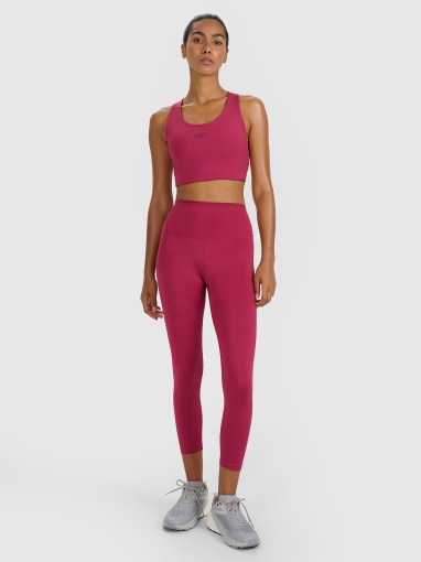 4F Damskie legginsy treningowe 7/8 4F 4FWAW25TFTIF361  czerwone Czerwony