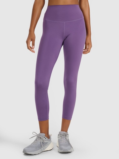 Damskie legginsy treningowe 7/8 4F 4FWAW25TFTIF361 - fioletowe