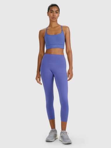4F Damskie legginsy treningowe 7/8 4F 4FWAW25TFTIF361  granatowe Niebieski