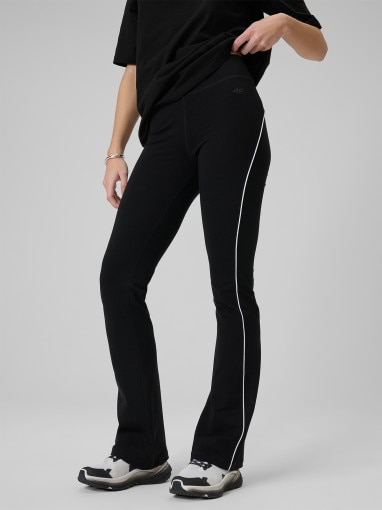 Damskie legginsy z rozszerzanymi nogawkami 4F 4FWSS26TTIGF260 - czarne