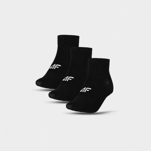 Damskie skarpety basic (3-pack) 4F 4FRAW24USOCF368 - czarne