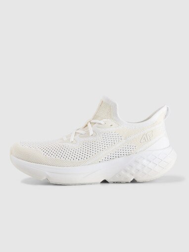 4F Damskie sneakersy 4F Velocity Eknit 4FRSS25FSPOF171  białe Biały
