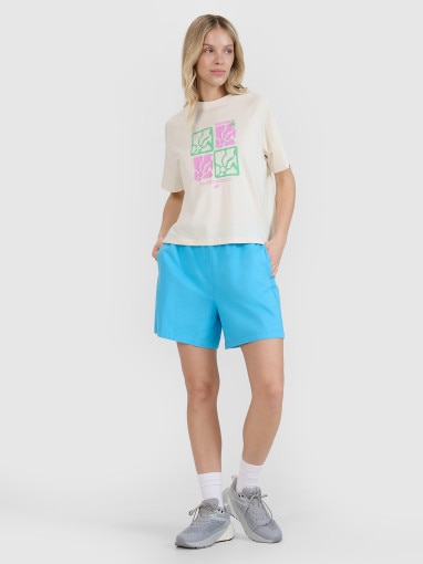 4F Damskie spodenki casual 4F 4FRSS25TSHOF750 niebieskie Niebieski