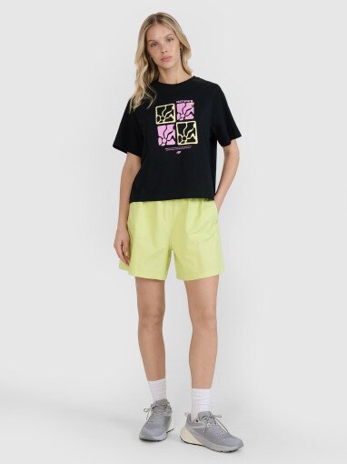 4F Damskie spodenki casual 4F 4FRSS25TSHOF750 żółte Zółty