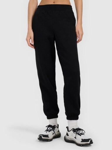 Damskie spodnie dresowe joggery 4F 4FRMM00TTROF1842 - czarne