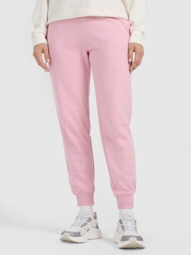Damskie spodnie dresowe joggery 4F 4FWMM00TTROF0945 - różowe