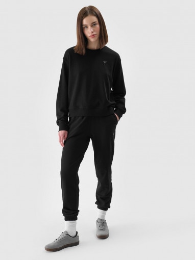 4F Damskie spodnie dresowe joggery 4F 4FWMM00TTROF1138  czarne  Czarny