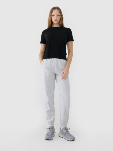 4F Damskie spodnie dresowe joggery 4F 4FWSS25TTROF1013 szare Szary