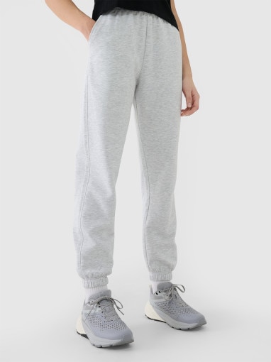 Damskie spodnie dresowe joggery 4F 4FWSS25TTROF1013 - szare