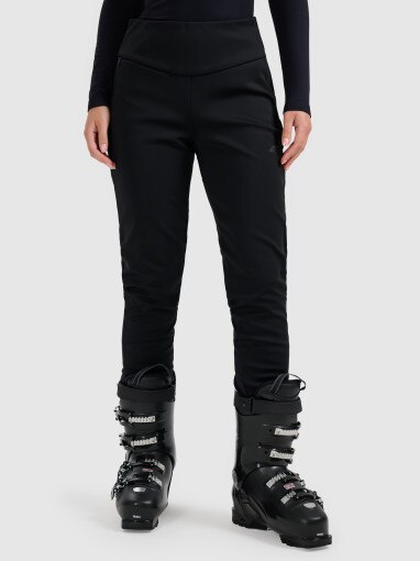 Damskie spodnie narciarskie softshell 4F 4FWAW25TFTRF0942 - czarne
