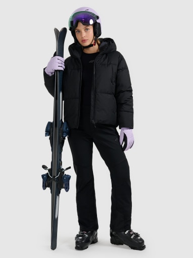 4F Damskie spodnie narciarskie softshell 4F 4FWAW25TFTRF0943 czarne Czarny