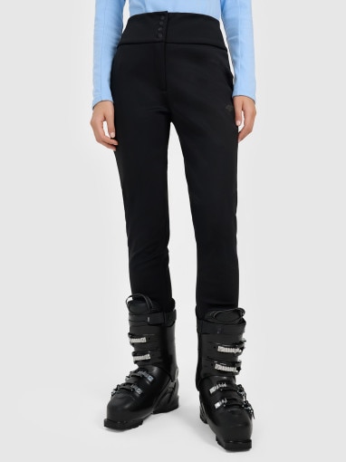 Damskie spodnie narciarskie softshell 4F 4FWAW25TFTRF0945 - czarne