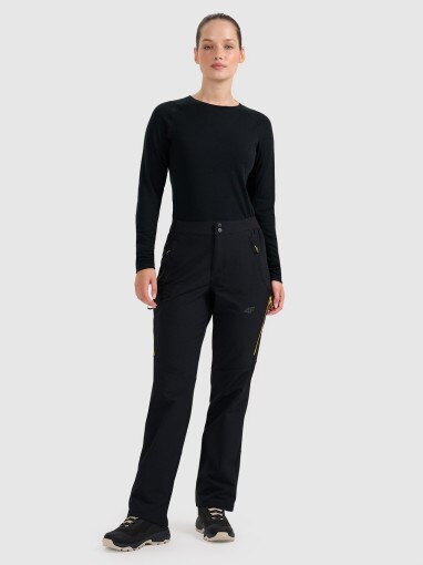  4F Damskie spodnie trekkingowe 4F 4FRAW25TFTRF1234  czarne Czarny