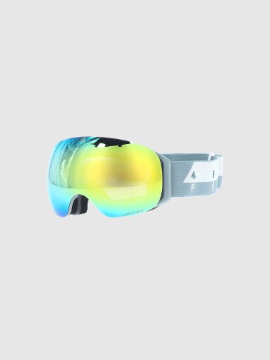Gogle narciarskie z multibarwną powłoką uniseks 4F 4FWAW25AGOGU068 - turkusowe