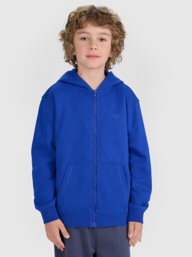 4F JUNIOR Chłopięca bluza rozpinana z kapturem 4F 4FJRAW25TSWSM2488  niebieska Niebieski