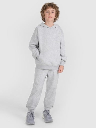 4F JUNIOR Chłopięce spodnie dresowe joggery 4F 4FJRMM00TTROM1628  szare Szary