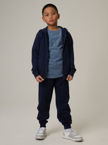 Chłopięcy t-shirt z nadrukiem 4F 4FJRSS26TTSHM3599 - denim