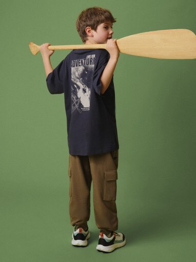  4F JUNIOR Chłopięcy tshirt z nadrukiem 4F 4FJRSS26TTSHM3748  szary Szary