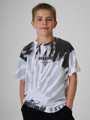 Obrazek dla: 4F JUNIOR Chłopięcy tshirt z nadrukiem 4F 4FJRSS26TTSHM4173  szary Szary
