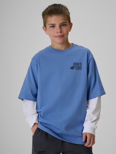 Obrazek dla: 4F JUNIOR Chłopięcy tshirt z nadrukiem 4F 4FJRSS26TTSHM4277  denim Denim