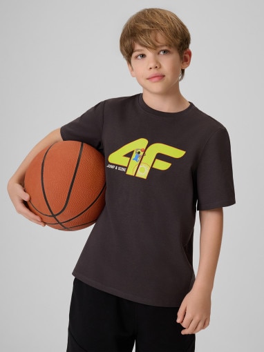 Obrazek dla: 4F JUNIOR Chłopięcy tshirt z nadrukiem 4F 4FJRSS26TTSHM4280  szary Szary