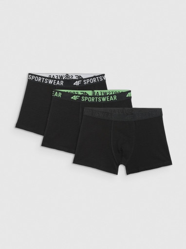 4F JUNIOR Chłopięce bokserki (3pack) 4F 4FJRSS26UBXSM095 czarne Czarny