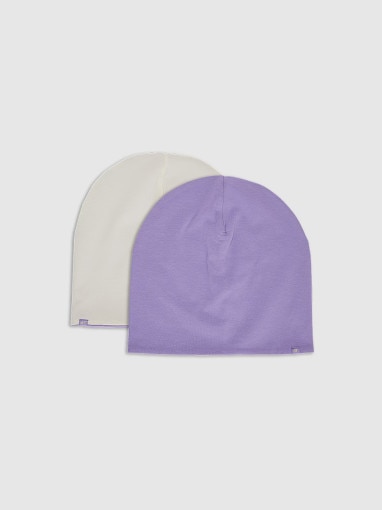 4F JUNIOR Dziecięca czapka beanie dwustronna 4F 4FJWAW25ACAPU603  fioletowa Fioletowy