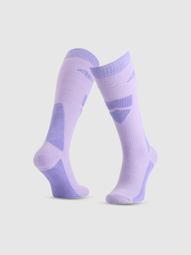Dziewczęce skarpetki narciarskie 4F 4FJWAW25UFSOF228 - fioletowe