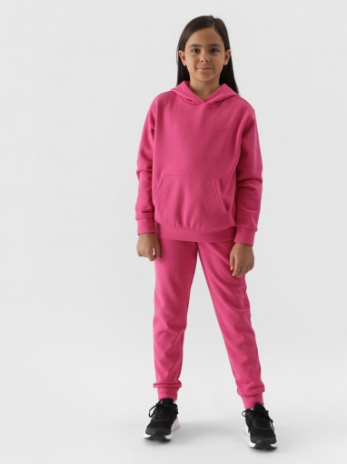 4F JUNIOR Dziewczęce spodnie dresowe joggery 4F 4FJWMM00TTROF0828  różowe Różowy