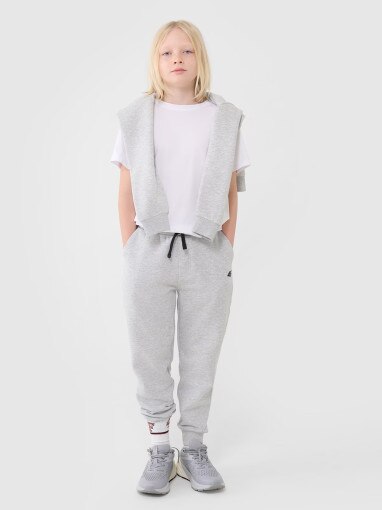 Chłopięcy t-shirt oversize 4F 4FJWMM00TTSHM2362 - biały