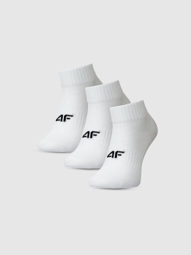4F JUNIOR Dziewczęce skarpetki za kostkę (3pack) 4F 4FJWMM00USOCF497  białe Biały