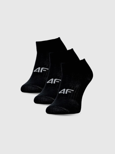4F JUNIOR Dziewczęce skarpetki za kostkę (3pack) 4F 4FJWMM00USOCF497  czarne Czarny