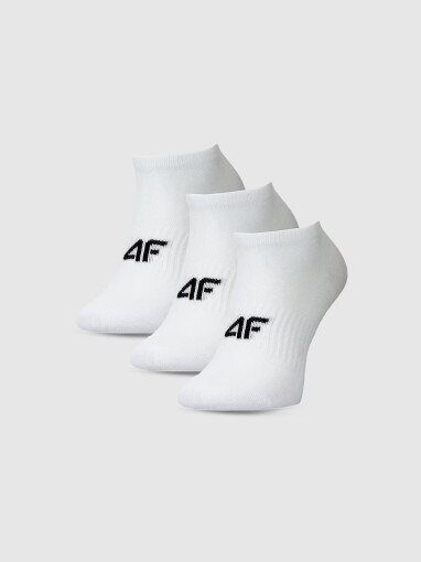 4F JUNIOR Chłopięce skarpetki za kostkę (3pack) 4F 4FJWMM00USOCM498  białe Biały