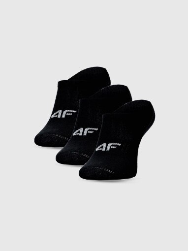 4F JUNIOR Chłopięce skarpetki za kostkę (3pack) 4F 4FJWMM00USOCM498  czarne Czarny