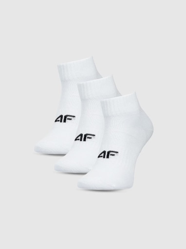 4F JUNIOR Chłopięce skarpetki za kostkę (3pack) 4F 4FJWMM00USOCM499  białe Biały