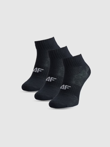 4F JUNIOR Chłopięce skarpetki za kostkę (3pack) 4F 4FJWMM00USOCM499  czarne Czarny