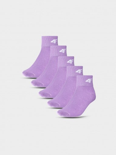 4F JUNIOR Dziecięce skarpetki (5pack) 4F 4FJWMM00USOCU295  fioletowe Fioletowy