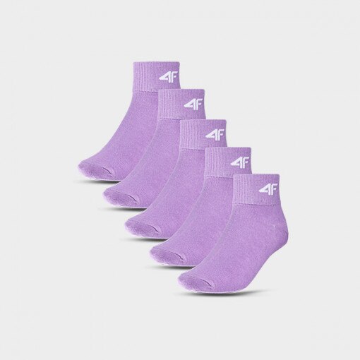 Dziecięce skarpetki (5-pack) 4F 4FJWMM00USOCU295 - fioletowe