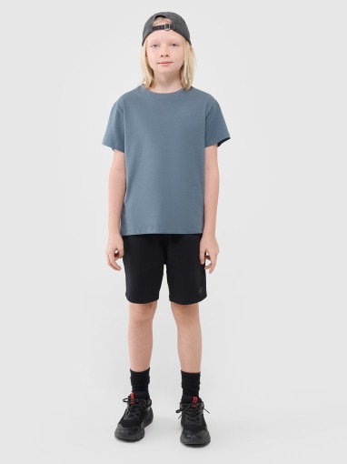 4F JUNIOR Chłopięce spodenki dresowe 4F 4FJWSS25TSHOM601  czarne Czarny