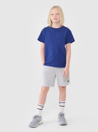 4F JUNIOR Chłopięce spodenki dresowe 4F 4FJWSS25TSHOM601  szare Szary