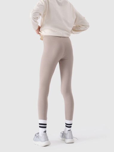 Dziewczęce legginsy basic 4F 4FJWSS25TTIGF198 - beżowe