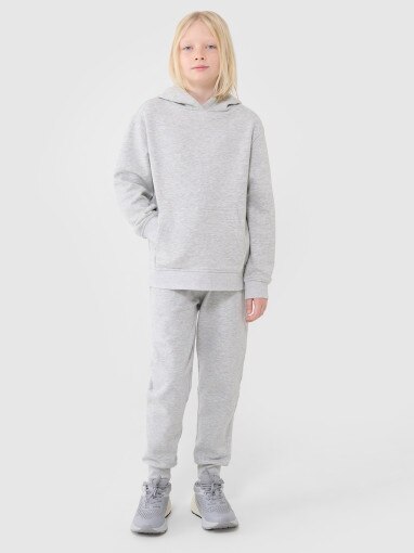 4F JUNIOR Chłopięce spodnie dresowe joggery 4F 4FJWSS25TTROM1112  szare Szary
