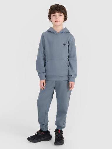4F JUNIOR Chłopięce spodnie dresowe joggery 4F 4FJWSS25TTROM1112  niebieskie Niebieski
